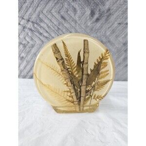 Vintage Lucite Fern Bamboo Napkin Holder MCM